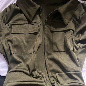 green collar jumpsuit